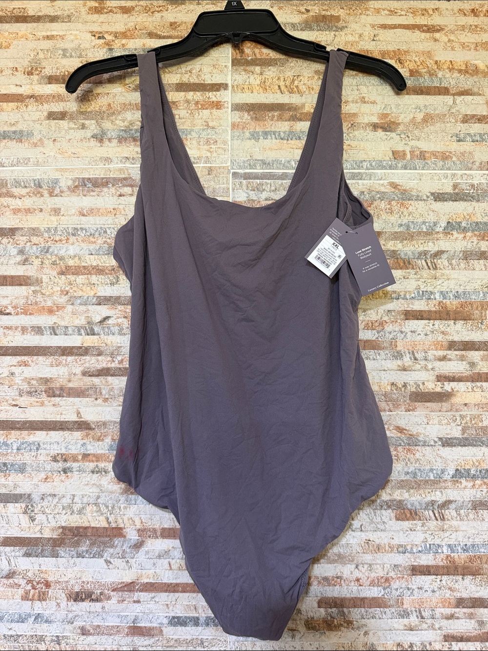 Auden Scoop Neck Bodysuit in Gray Mauve